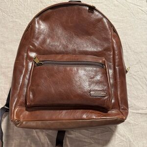 Fossil Brown Leather Backpack